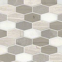 MSI Bellagio Blend Elongated Hex Mosaic SMOT-BELBLND-HEXEL10MM